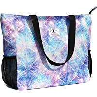 ESVAN Bolsa de Playa Grande Resistente al Agua- Ligera- de 20 Pulgadas- para Mujer- Bolsa Grande para Gimnasio- Playa…